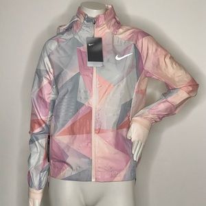 “NEW” NIKE Pink Women’s Running Jacket w/ Hoodie and Thumbholes‎ Sz Small